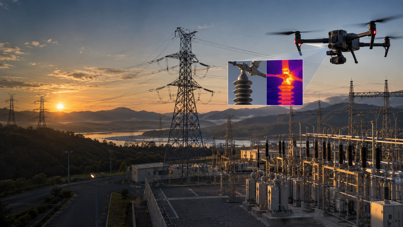 Inspeção visual e termográfica de infraestrutura elétrica